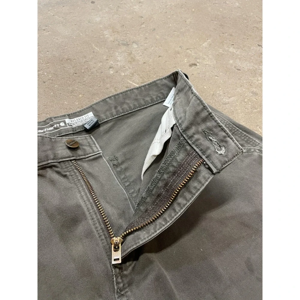 Carhartt Pants Mens 31x32 Gray Relaxed Fit Canvas Carpenter Work B324‎ DFE